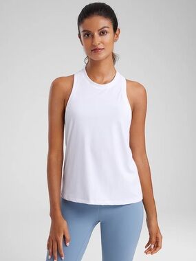 Pima Cotton Racerback High Neck Tank